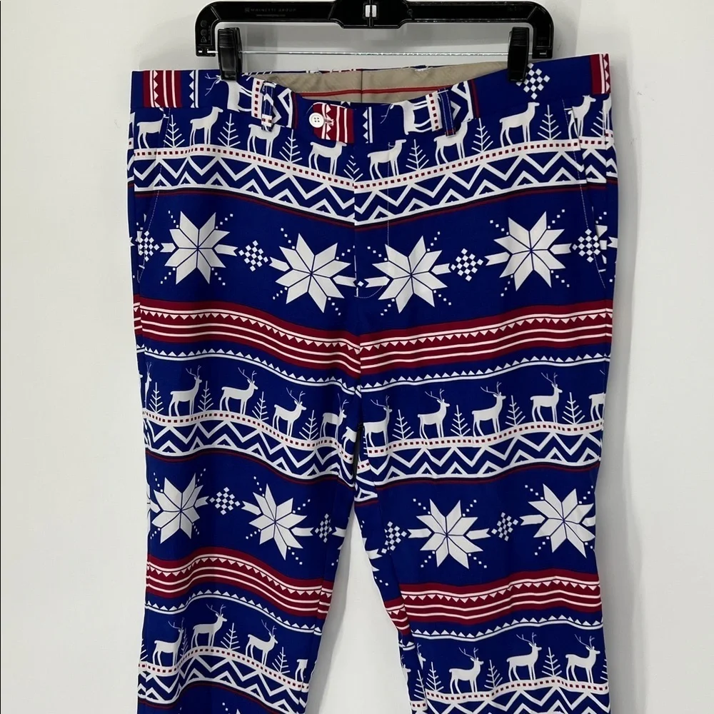 OppoSuits Blue and Red Festive Christmas Pants men’s 48